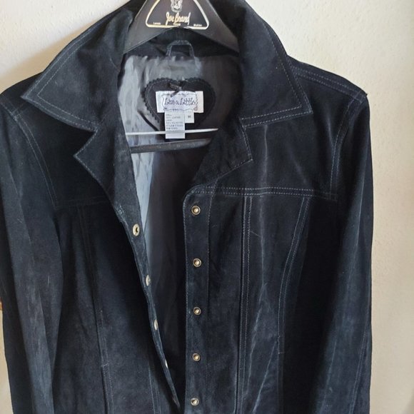 Black Suede Leather Jacket - Picture 1 of 3
